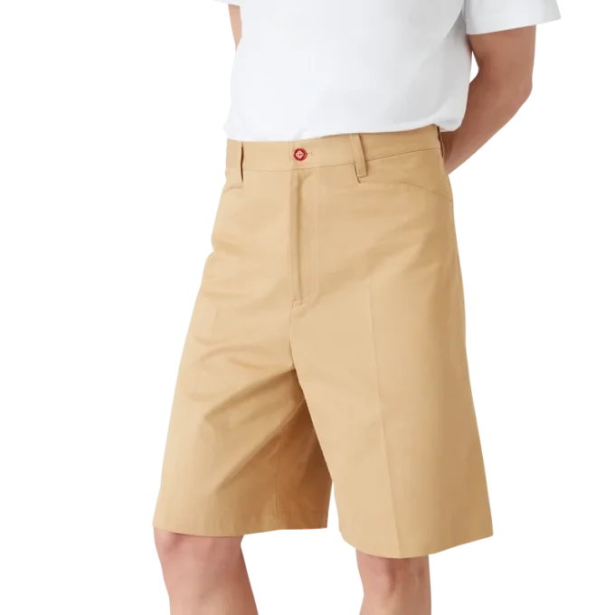 Plisserte shorts i bomull