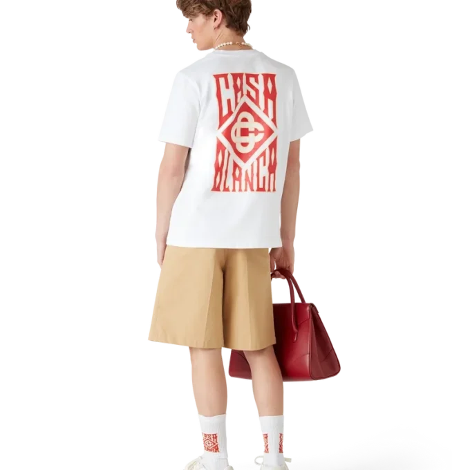 Plisserte shorts i bomull