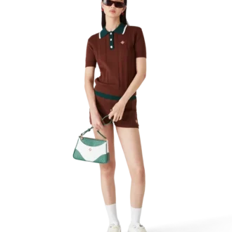 Polo-skjorte med kabelstrikk