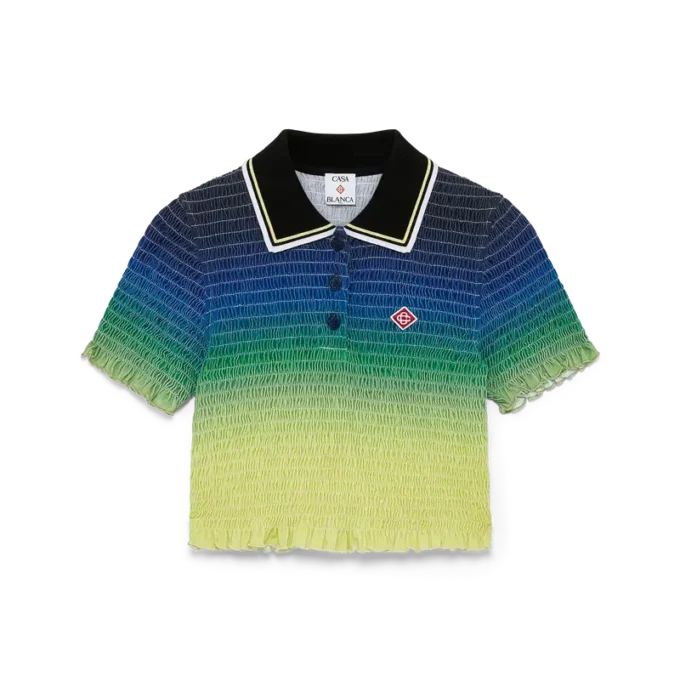 Polo-skjorte med korte ermer og fargegradient