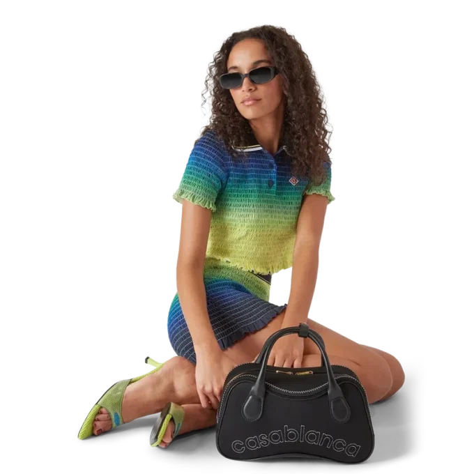 Polo-skjorte med korte ermer og fargegradient