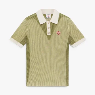 Polo-skjorte med korte ermer og vertikale striper