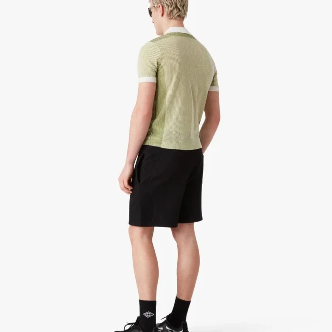Polo-skjorte med korte ermer og vertikale striper