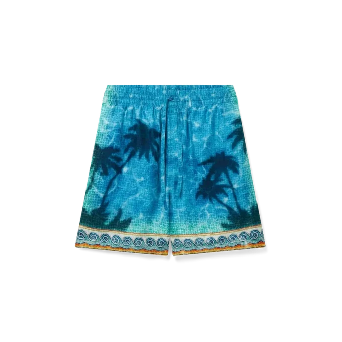 Poolside Emblem Silk Shorts