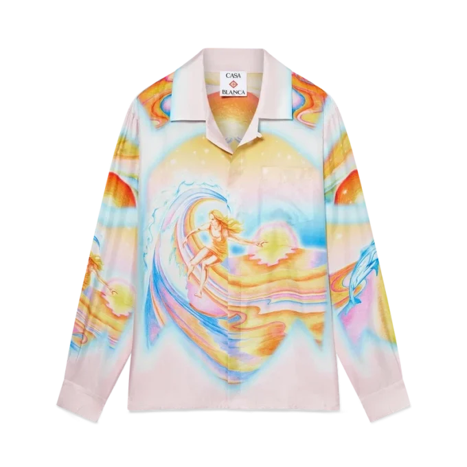 Psychedelic Nirvana langermet silkeskjorte