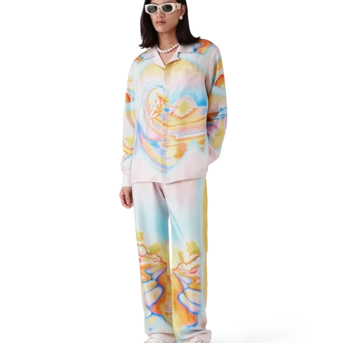 Psychedelic Nirvana langermet silkeskjorte