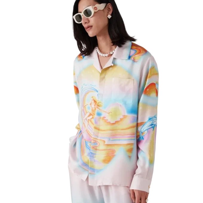 Psychedelic Nirvana langermet silkeskjorte