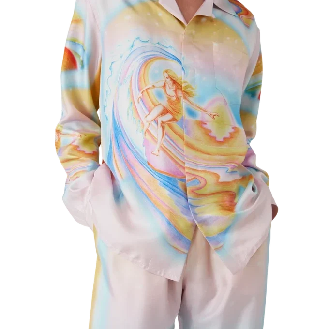 Psychedelic Nirvana langermet silkeskjorte