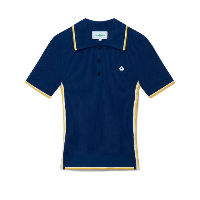 Ribbestrikket poloskjorte