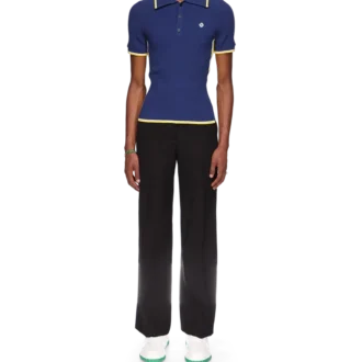 Ribbestrikket poloskjorte