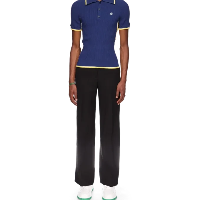 Ribbestrikket poloskjorte