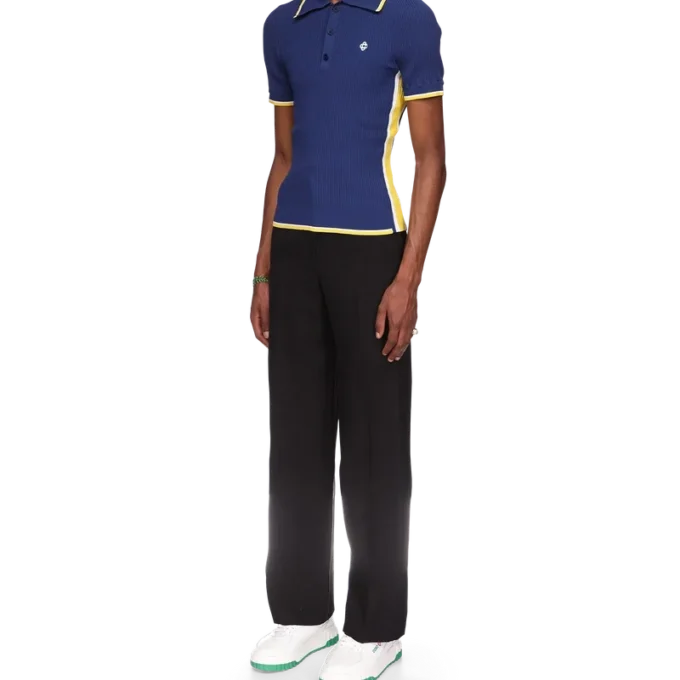 Ribbestrikket poloskjorte