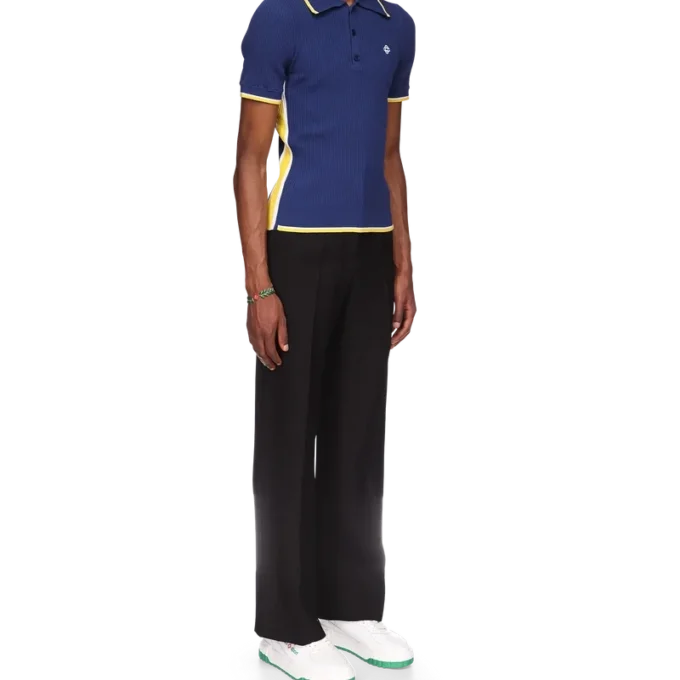 Ribbestrikket poloskjorte