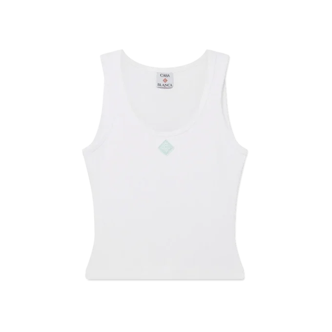 Ribbet jersey-tanktop