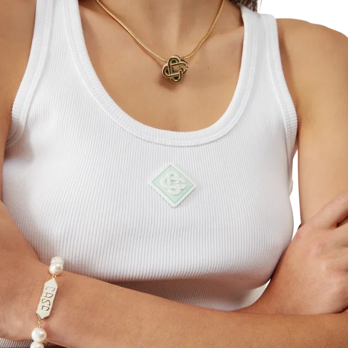 Ribbet jersey-tanktop