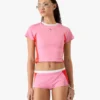 Rosa Monogram kortærmet rash-top Shorts