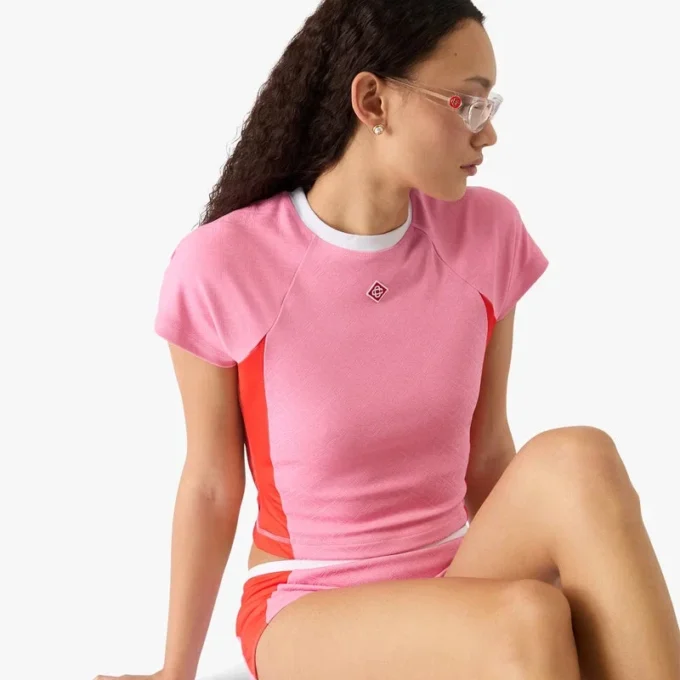 Rosa Monogram kortærmet rash-top Shorts