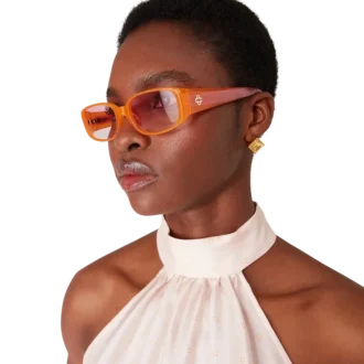 Rosa og oransje slanke solbriller