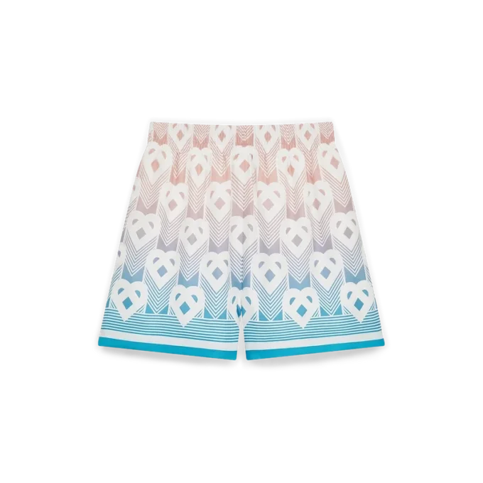 Silk Shorts med gradient-hjerte-monogram