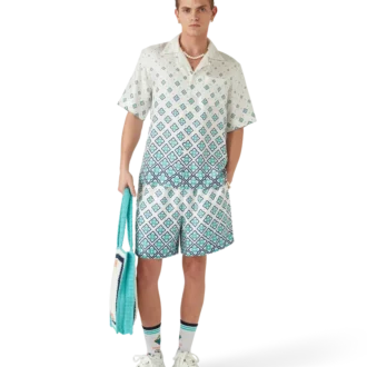 Silk Shorts med gradientmonogram