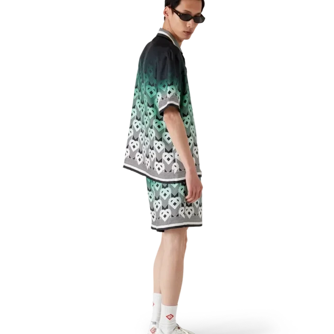 Silk Shorts med gradientmonogram