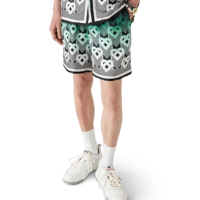 Silk Shorts med gradientmonogram