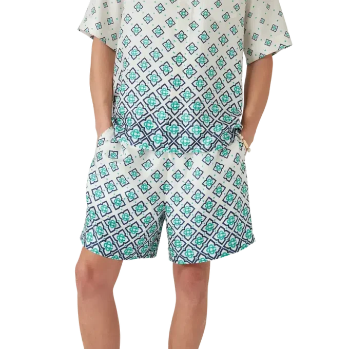 Silk Shorts med gradientmonogram