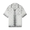 Silkeskjorte med kort erme og gradient-hjerte-monogram
