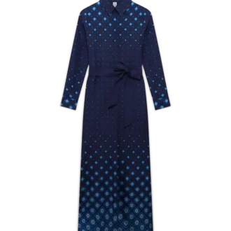 Silkeskjortekjole med fargegradient