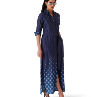 Silkeskjortekjole med fargegradient