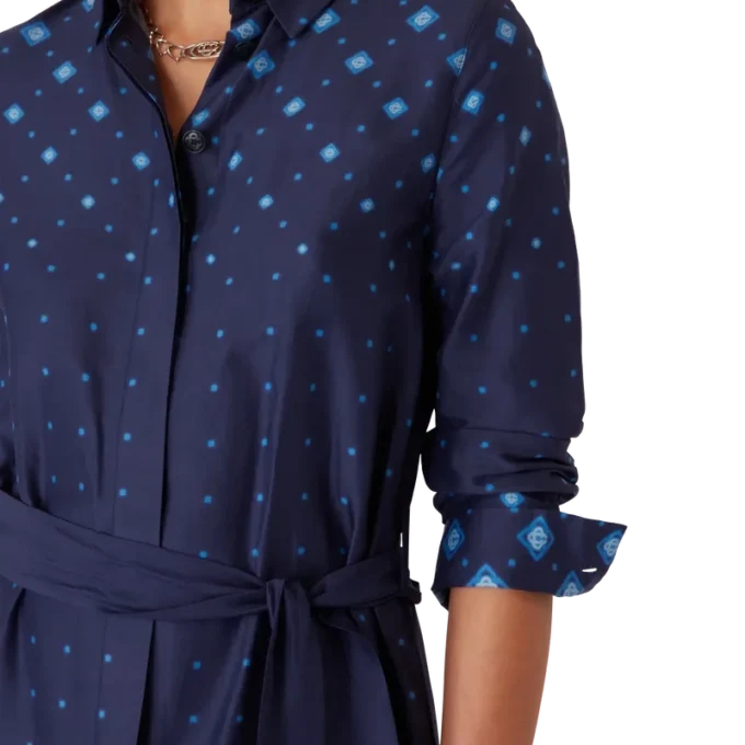 Silkeskjortekjole med fargegradient