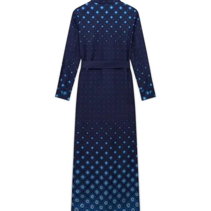 Silkeskjortekjole med fargegradient