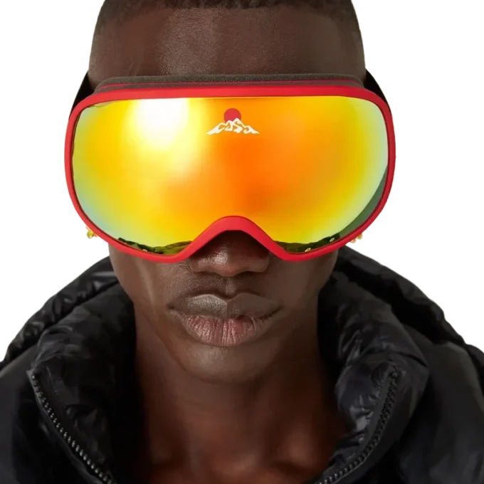 Skibriller med rød og oransje fargegradient Skibriller med rød og oransje fargegradient