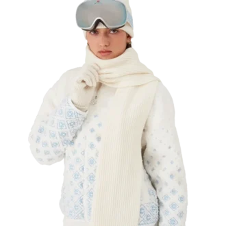 Skiskjerf i ribbestrikket ull