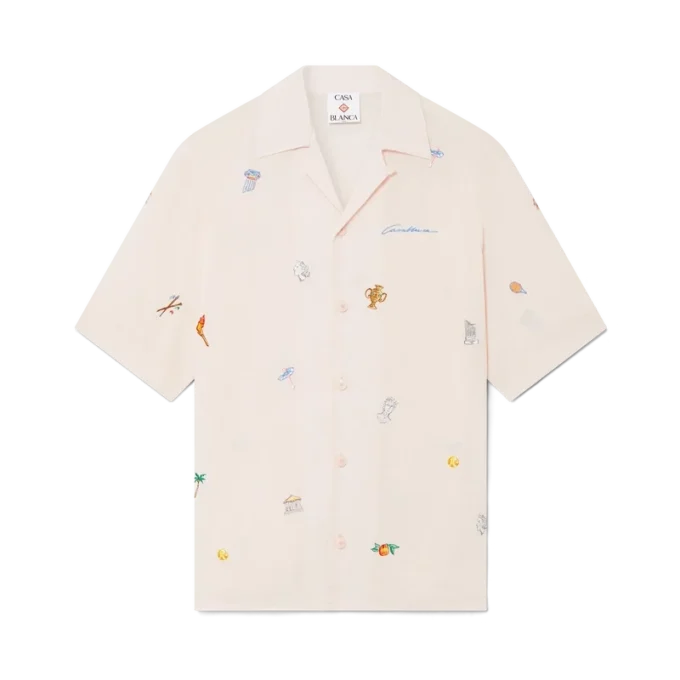 Skjorte med brodert motiv