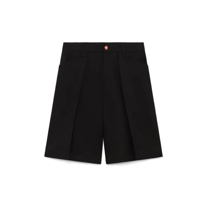 Skreddersydde shorts i plissert ull
