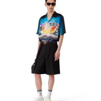 Skreddersydde shorts i plissert ull