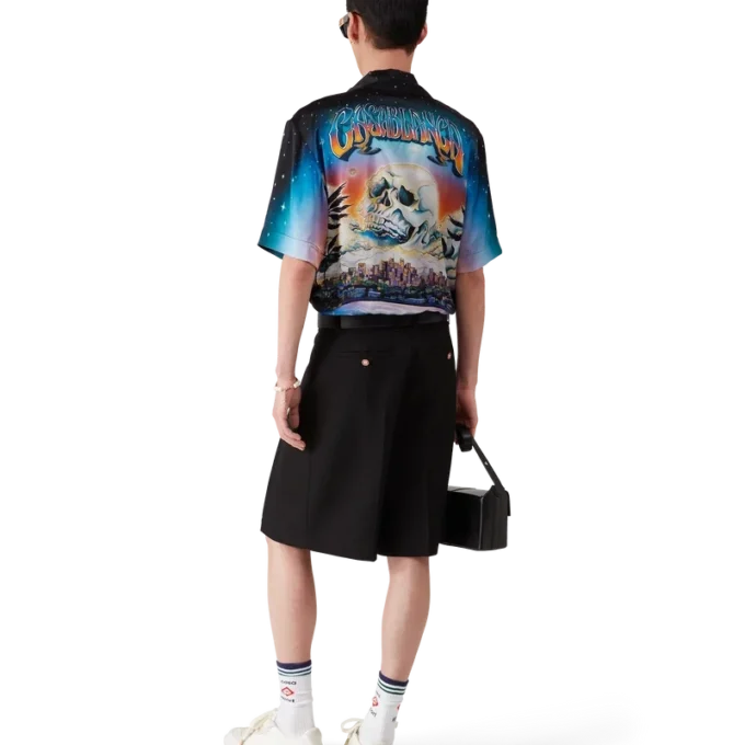 Skreddersydde shorts i plissert ull