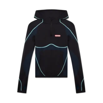 Sømløs langermet topp med hette