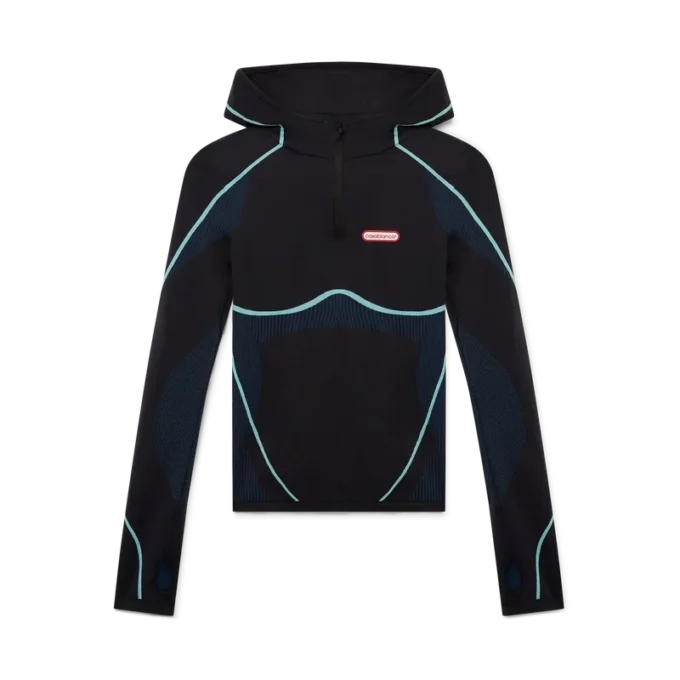 Sømløs langermet topp med hette