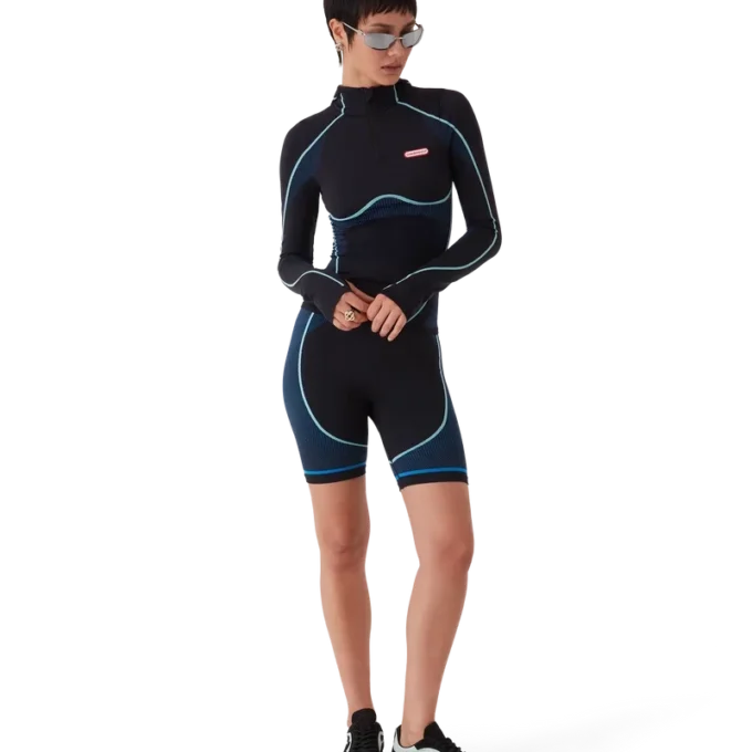 Sømløs langermet topp med hette