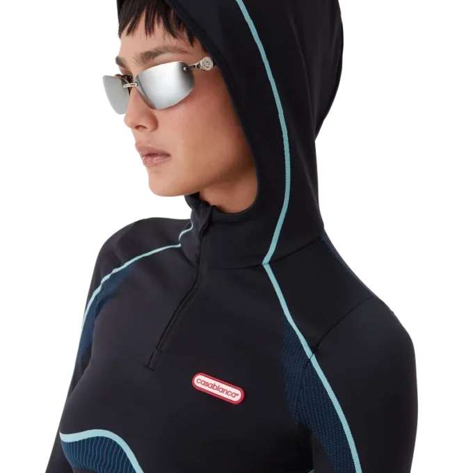 Sømløs langermet topp med hette