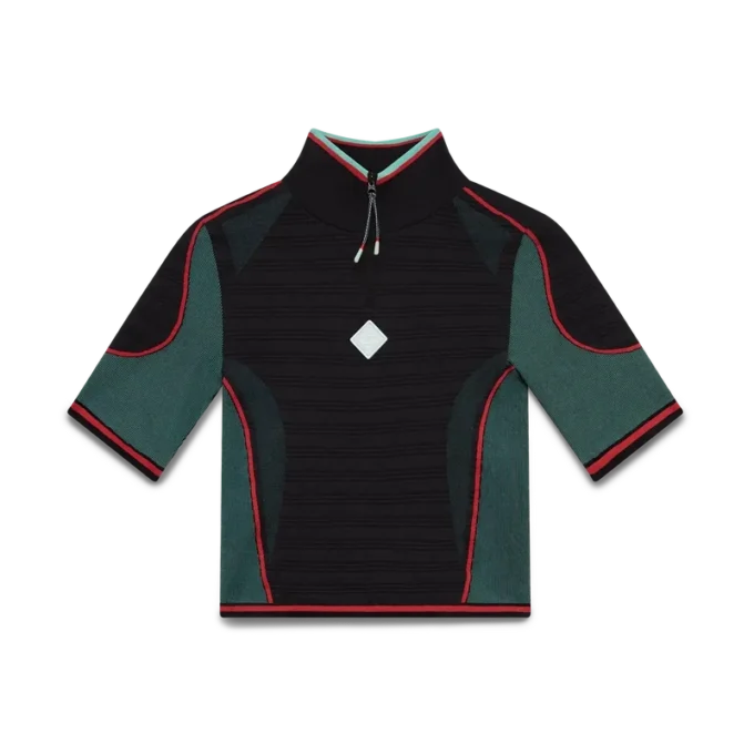 Sømløs skjorte med halv glidelås