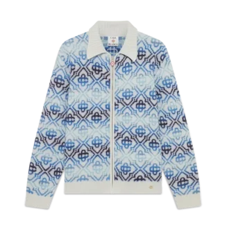 Space Dye Monogram langermet merinokardigan