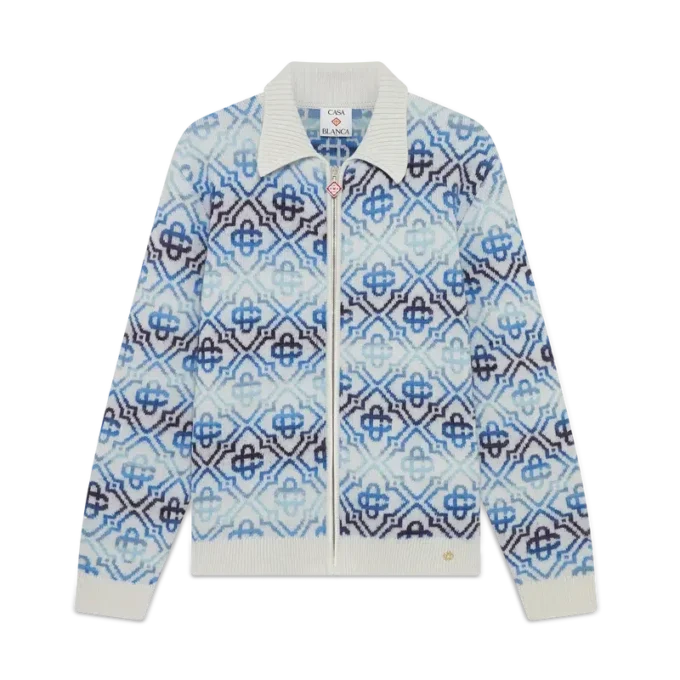 Space Dye Monogram langermet merinokardigan
