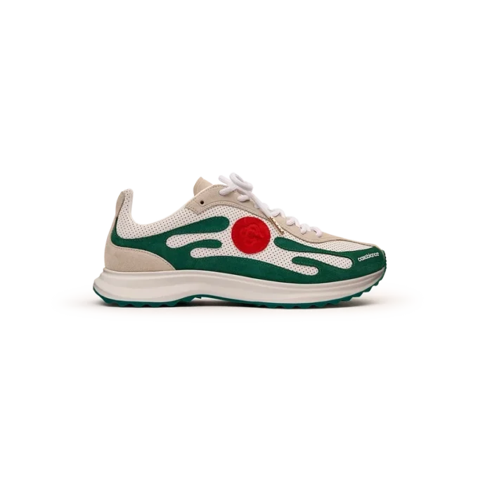 Stade-sneaker for menn i hvitt og grønt
