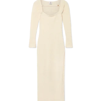 Strikket kjole med struktur