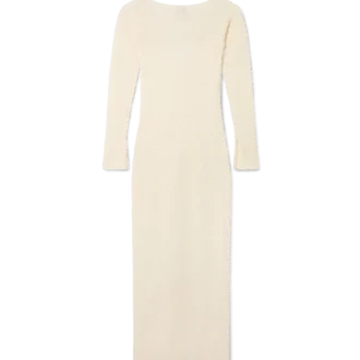 Strikket kjole med struktur