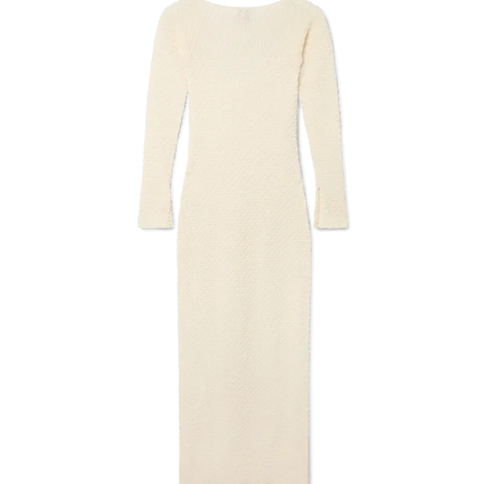 Strikket kjole med struktur