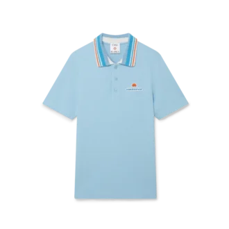 Strikket piké-shorts-skjorte med korte ermer